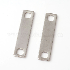 変色しにくい201ステンレススチールリンクコネクター  長方形  ステンレス鋼色  26x6x1mm  穴：3x3mm&nbsp;STAS-F192-020P
