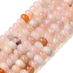 天然石桜色アゲート瑪瑙ビーズ連売り  ロンデル  8.5x5.5mm  穴：1mm  約73個/連  15.35''（39センチメートル）&nbsp;G-A280-A19-02