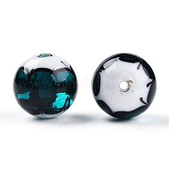 手作りランプワークビーズ  ラウンド  ミックスカラー  13mm  穴：1.6~1.8mm&nbsp;LAMP-N029-019-B