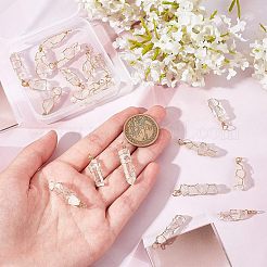 天然水晶の尖ったペンダント20個  金色の銅線を巻いた  弾丸  27.5~40x7~9x7.5~9mm  穴：2mm&nbsp;FIND-FG0001-58