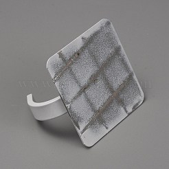 201ステンレススチールパンチなしフックハンガー  粘着ステッカー付き  正方形  キッチン用  バスルーム  ホワイト  45x50x29.5mm&nbsp;AJEW-WH0258-673B
