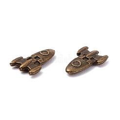亜鉛合金カボション  DIYクリスタルエポキシ樹脂材料充填用  ロケット  アンティークブロンズ  10x6x2mm&nbsp;PALLOY-WH0036-25AB-1
