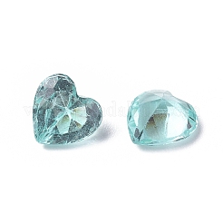透明な先のとがったガラスカボション  ハート  DIYの工芸品のアクセサリー類を作るため  淡いターコイズ  4.5x5x3mm&nbsp;GLAA-WH0015-37L