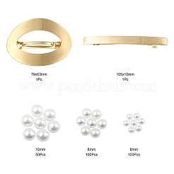 DIY Imitation Pearl Hair Barrette Making Kits&nbsp;DIY-LS0003-29