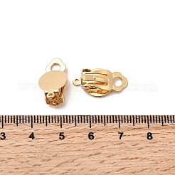 真鍮製の耳カフのパーツ  カン付き  フラットラウンド  ニッケルフリー  18KGP本金メッキ  19x10.5x7.5mm  穴：1.2mm&nbsp;KK-F916-01G