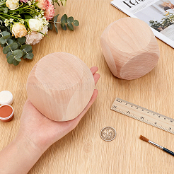 シマウッドのブランクダイス  未完成の木製サイコロ  桃パフ  80x80x80mm&nbsp;WOOD-WH0124-154D