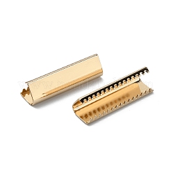 真鍮製カシメリボン止めエンドパーツ  圧着端のパーツ  ライトゴールド  25x7.5mm&nbsp;KK-WH0046-34D-LG