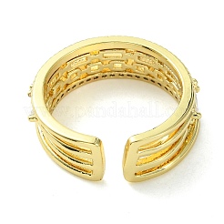 Clear Cubic Zirconia Rectangle Open Cuff Ring&nbsp;RJEW-K243-03G