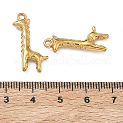 304ステンレスペンダント  キリンチャーム  イオンプレーティング（ip）  長持ちメッキ  18KGP本金メッキ  24x12x4mm  穴：1.8mm&nbsp;STAS-P446-10G