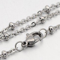 Tarnish Resistant 304 Stainless Steel Cable Chain Necklaces&nbsp;STAS-O053-29P