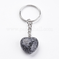 Natural Snowflake Obsidian Keychain&nbsp;KEYC-F019-02A