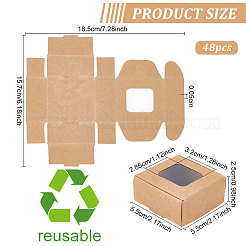 Square Foldable Creative Kraft Paper Box&nbsp;CON-WH0089-20A