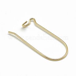真鍮製フープピアス  18KGP本金メッキ  18ゲージ  37x14mm  ピン：1mm&nbsp;X-KK-T032-012G