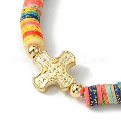 Polymer Clay Disc Heishi Surfer Stretch Bracelets&nbsp;BJEW-JB09835
