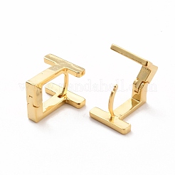 女性のための最初のフープピアス  18KGP本金メッキレター真鍮イヤリング  文字.t  12x10x9.5mm  ピン：0.8mm&nbsp;EJEW-P194-01G-T