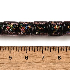 手作りの二色性箔ガラスビーズ連売り  バレル  淡いバイオレットレッド  9x9mm  穴：2mm  約35個/連  12.80''（32.5センチメートル）&nbsp;DICH-U001-09I