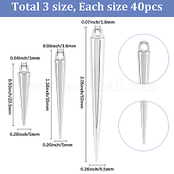 120個3スタイルのプラスチックペンダント  コーンチャーム  銀  23.5~52x5~6mm  穴：1~1.8mm  40個/スタイル&nbsp;KY-SC0002-64
