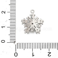 真鍮マイクロパヴェキュービックジルコニアペンダント  スノーフレーク  プラチナ  15x14x4mm  穴：1mm&nbsp;KK-I380-03P