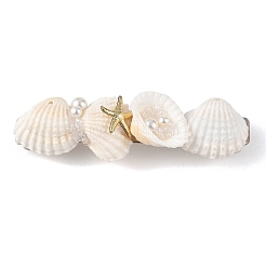 Natural Shell & Shell Pearl Hair Barrettes&nbsp;PHAR-TA000011