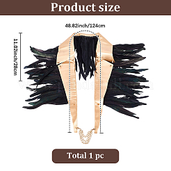PU Leather Natural Chicken Feather Cape&nbsp;AJEW-WH20067-002