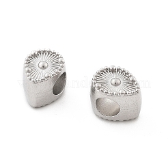304ステンレススチールヨーロピアンビーズ  大きな穴ビーズ  ステンレス鋼色  ティアドロップ  10.5x7.5x7.5mm  穴：4.5mm&nbsp;STAS-M112-03P-02