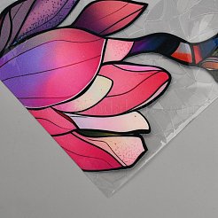 PVC静的ステッカー  窓の装飾  花柄  カラフル  430x0.2mm&nbsp;DIY-WH20047-01A-031