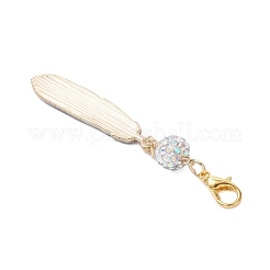 Feather Alloy Enamel Pendant Decoration&nbsp;HJEW-JM04203
