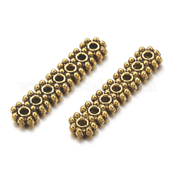 チベット風のビーズスペーサー  長方形  カドミウムフリー＆鉛フリー  7穴  アンティーク黄金  23x5x2mm  穴：1mm&nbsp;TIBEB-S034-AG-LF