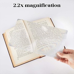 アクリルレンズ付きフレネル拡大鏡  透明  25.2x14.5x0.15cm  2pc&nbsp;DIY-SP0004-51B