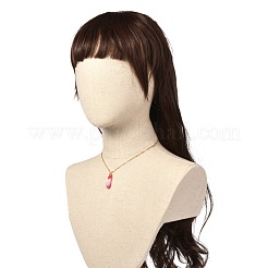ダブルポインテッドナチュラルバンド瑪瑙ペンダントネックレス  銅線ラップペンダントと304ステンレススチールファインディングネックレス  ゴールドカラー  弾丸  15.94インチ（40.5cm）&nbsp;NJEW-JN03720-05