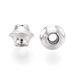 チベット風合金スペーサービーズ  双円錐形  アンティークシルバー  6x4.5mm  穴：1.9mm  約1562個/500g&nbsp;PALLOY-N187-06AS