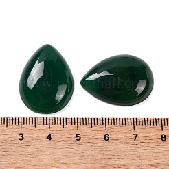 天然瑪瑙（染色・加熱）カボション  ティアドロップ  濃い緑  26~26.5x19.5x6.5~7mm&nbsp;G-B085-03A-02