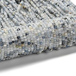 天然石アクアマリンビーズ連売り  多面カット  ロンデル  3x2~2.5mm  穴：0.5mm  約158~162個/連  14.96''（38センチメートル）&nbsp;G-RM2025-D01-B