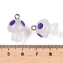 蓄光樹脂チャーム  暗闇で光る  きのこチャーム  暗紫色  21x14mm&nbsp;RESI-TAC0004-29G
