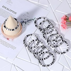 10Pcs 10 Style Polymer Clay Heishi Surfer Stretch Bracelets Set&nbsp;BJEW-SW00116