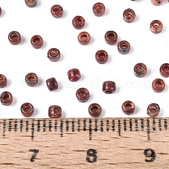 ピカソシリンダーガラスシードビーズ  シエナ  2~2.5x1.5~2mm  穴：1mm  約3030個/50g&nbsp;SEED-N011-01E