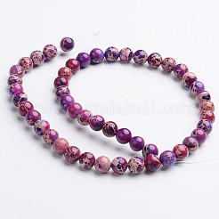 Dyed Natural Imperial Jasper Round Bead Strands&nbsp;G-M274-03-4mm