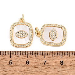 Brass Micro Pave Cubic Zirconia Pendants&nbsp;KK-K408-21G