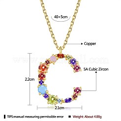 Brass Micro Pave Cubic Zirconia Pendant Necklaces&nbsp;NJEW-BB67040-C