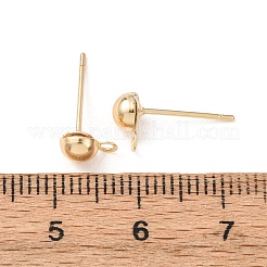 Brass Stud Earring Findings&nbsp;KK-G604-01G-02