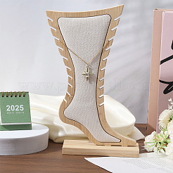 Foot Shaped Bamboo & Velvet Anklet Display Stands&nbsp;ODIS-WH0030-140B