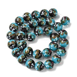Handmade Gold Sand Lampwork Beads Strands&nbsp;LAMP-A003-03F