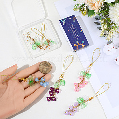 6Pcs 6 Colors Acrylic & Glass Mobile Straps&nbsp;HJEW-SC0002-91