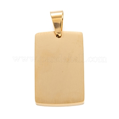 304ステンレスペンダント  空白タグのスタンプ  艶消し仕上げ  長方形  ミックスカラー  30x19x3mm  穴：4.5x8mm&nbsp;STAS-F272-02