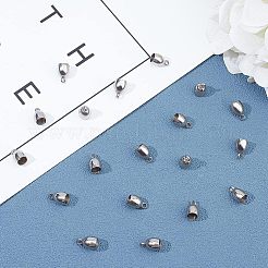 201ステンレススチールコードエンド20個  エンドキャップ  ステンレス鋼色  10.5x6.5mm  穴：2mm  内径：5mm&nbsp;STAS-UN0029-17