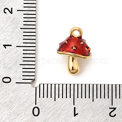 304ステンレススチールエナメルペンダント  きのこチャーム  イオンプレーティング（ip）  18KGP本金メッキ  13x10mm  穴：1.4mm&nbsp;STAS-P431-03G
