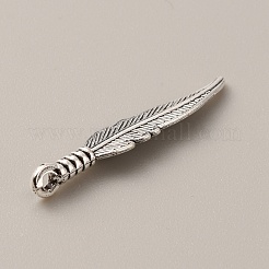 合金のチベット風チャーム  羽  アンティークシルバー  31.5x6.5x4mm  穴：2mm&nbsp;FIND-WH0114-53AS