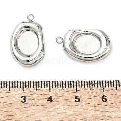 304ステンレススチールペンダントカボションセッティング  オーバル  21x13.5x5mm  穴：1.6mm  トレイのサイズ：10x8mm&nbsp;STAS-C167-07A-P