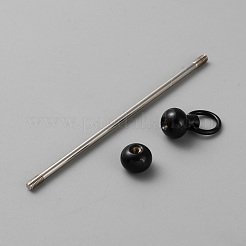 ジュエリー作り diy 工芸品用の鉄の棒ビーズキーホルダー  プラチナ  ブラック  7.8cm&nbsp;IFIN-SZC0005-01A-05