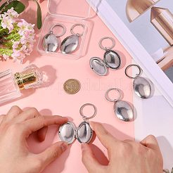 6Pcs 316 Stainless Steel Locket Pendant Keychain&nbsp;KEYC-PH01648
